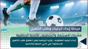 إبداء الرغبة المفتوحة.. وزارة الرياضة تعلن انطلاق طلب التأهيل للاستحواذ على ناديي النجمة والأخدود